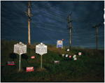 Roadside historical markers, and election signs, Charles City, West Virginia, 2004