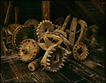 18th Century grinding gears, Grist Mill, Mount Vernon. Virginia, 2016
